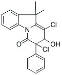 7,9-DICHLORO-8-HYDROXY-10,10-DIMETHYL-7-PHENYL-6,7,8,10-TETRAHYDROPYRIDO[1,2-A]INDOL-6-ONE Struktur