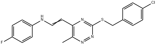 N-(2-(3-[(4-CHLOROBENZYL)SULFANYL]-6-METHYL-1,2,4-TRIAZIN-5-YL)VINYL)-4-FLUOROANILINE Struktur