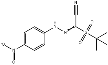 2-(TERT-BUTYLSULFONYL)-2-[2-(4-NITROPHENYL)HYDRAZONO]ACETONITRILE Struktur