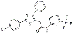 2-[2-(4-CHLOROPHENYL)-4-PHENYL-1,3-THIAZOL-5-YL]-N-[3-(TRIFLUOROMETHYL)PHENYL]ACETAMIDE Struktur