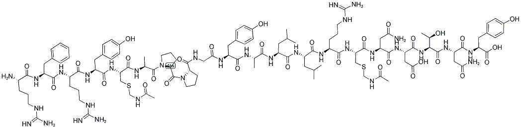 ARG-PHE-ARG-TYR-CYS(ACM)-ALA-PRO-PRO-GLY-TYR-ALA-LEU-LEU-ARG-CYS(ACM)-ASN-ASP-THR-ASN-TYR Struktur