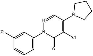 4-CHLORO-2-(3-CHLOROPHENYL)-5-(1-PYRROLIDINYL)-3(2H)-PYRIDAZINONE Struktur