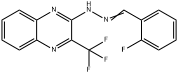 2-FLUOROBENZENECARBALDEHYDE N-[3-(TRIFLUOROMETHYL)-2-QUINOXALINYL]HYDRAZONE Struktur