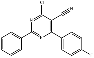 4-CHLORO-6-(4-FLUOROPHENYL)-2-PHENYL-5-PYRIMIDINECARBONITRILE Struktur