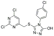 4-(4-CHLOROPHENYL)-5-([(2,6-DICHLOROPYRIMIDIN-4-YL)METHYL]THIO)-4H-1,2,4-TRIAZOL-3-OL Struktur