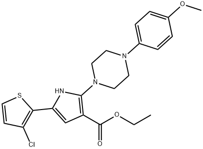 ETHYL 5-(3-CHLORO-2-THIENYL)-2-[4-(4-METHOXYPHENYL)PIPERAZINO]-1H-PYRROLE-3-CARBOXYLATE Struktur