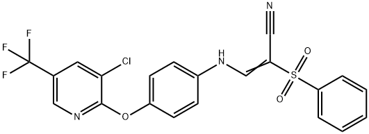 3-((4-(3-CHLORO-5-(TRIFLUOROMETHYL)(2-PYRIDYLOXY))PHENYL)AMINO)-2-(PHENYLSULFONYL)PROP-2-ENENITRILE Struktur