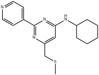 N-CYCLOHEXYL-6-[(METHYLSULFANYL)METHYL]-2-(4-PYRIDINYL)-4-PYRIMIDINAMINE Struktur