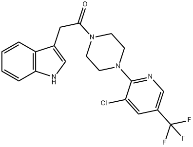 1-(4-(3-CHLORO-5-(TRIFLUOROMETHYL)(2-PYRIDYL))PIPERAZINYL)-2-INDOL-3-YLETHAN-1-ONE Struktur