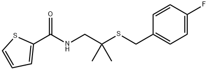 N-(2-[(4-FLUOROBENZYL)SULFANYL]-2-METHYLPROPYL)-2-THIOPHENECARBOXAMIDE Struktur