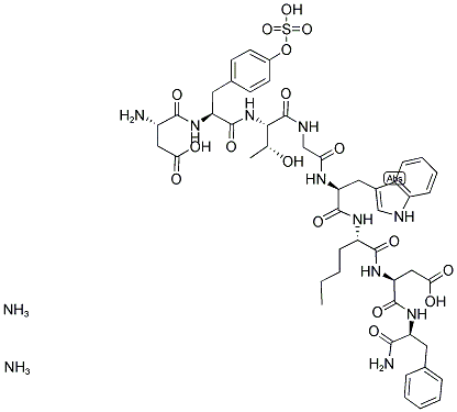 ASP-TYR(SO3H)-THR-GLY-TRP-NLE-ASP-PHE-NH2 NH3 Struktur