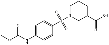 1-(4-METHOXYCARBONYLAMINO-BENZENESULFONYL)-PIPERIDINE-3-CARBOXYLIC ACID Struktur