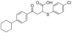 2-[(4-CHLOROPHENYL)SULFANYL]-4-(4-CYCLOHEXYLPHENYL)-4-OXOBUTANOIC ACID Struktur