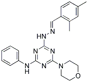 (E)-4-(2-(2,4-DIMETHYLBENZYLIDENE)HYDRAZINYL)-6-MORPHOLINO-N-PHENYL-1,3,5-TRIAZIN-2-AMINE Struktur