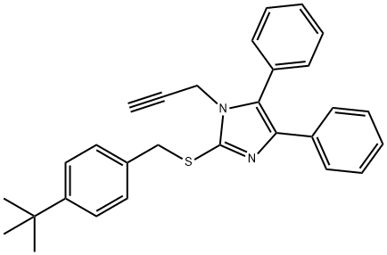 2-([4-(TERT-BUTYL)BENZYL]SULFANYL)-4,5-DIPHENYL-1-(2-PROPYNYL)-1H-IMIDAZOLE Struktur