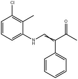 4-(3-CHLORO-2-METHYLANILINO)-3-PHENYL-3-BUTEN-2-ONE Struktur