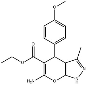 ETHYL 6-AMINO-4-(4-METHOXYPHENYL)-3-METHYL-1,4-DIHYDROPYRANO[2,3-C]PYRAZOLE-5-CARBOXYLATE Struktur