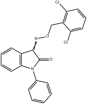 1-PHENYL-1H-INDOLE-2,3-DIONE 3-[O-(2,6-DICHLOROBENZYL)OXIME] Struktur