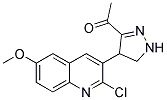 1-[4-(2-CHLORO-6-METHOXY-3-QUINOLYL)-4,5-DIHYDRO-1H-PYRAZOL-3-YL]ETHAN-1-ONE Struktur