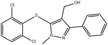 (5-[(2,6-DICHLOROPHENYL)SULFANYL]-1-METHYL-3-PHENYL-1H-PYRAZOL-4-YL)METHANOL Struktur