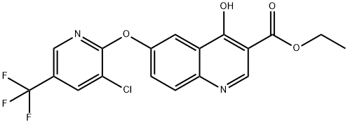 ETHYL 6-([3-CHLORO-5-(TRIFLUOROMETHYL)-2-PYRIDINYL]OXY)-4-HYDROXY-3-QUINOLINECARBOXYLATE Struktur