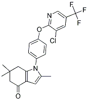 1-(4-(3-CHLORO-5-(TRIFLUOROMETHYL)(2-PYRIDYLOXY))PHENYL)-2,6,6-TRIMETHYL-5,6,7-TRIHYDROINDOL-4-ONE Struktur