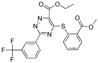 ETHYL 5-([2-(METHOXYCARBONYL)PHENYL]SULFANYL)-3-[3-(TRIFLUOROMETHYL)PHENYL]-1,2,4-TRIAZINE-6-CARBOXYLATE Struktur