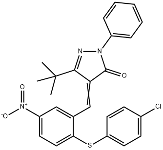 3-(TERT-BUTYL)-4-((2-(4-CHLOROPHENYLTHIO)-5-NITROPHENYL)METHYLENE)-1-PHENYL-2-PYRAZOLIN-5-ONE Struktur