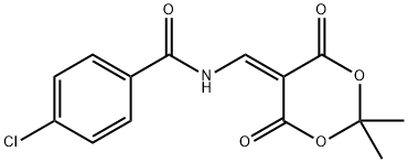 4-CHLORO-N-[(2,2-DIMETHYL-4,6-DIOXO-1,3-DIOXAN-5-YLIDEN)METHYL]BENZENECARBOXAMIDE Struktur