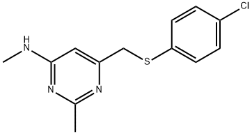 6-([(4-CHLOROPHENYL)SULFANYL]METHYL)-N,2-DIMETHYL-4-PYRIMIDINAMINE Struktur