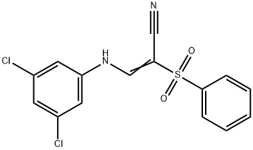 3-((3,5-DICHLOROPHENYL)AMINO)-2-(PHENYLSULFONYL)PROP-2-ENENITRILE Struktur