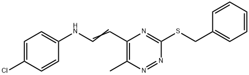 N-(2-[3-(BENZYLSULFANYL)-6-METHYL-1,2,4-TRIAZIN-5-YL]VINYL)-4-CHLOROANILINE Struktur