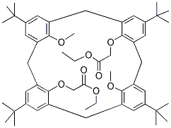 O(1),O(3)-BIS(CARBETHOXYMETHYL)-O(2),O(4)-DIMETHYL-P-TERT-BUTYLCALIX(4)ARENE Struktur