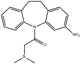 1-(3-AMINO-10,11-DIHYDRO-DIBENZO[B,F]AZEPIN-5-YL)-2-DIMETHYLAMINO-ETHANONE Struktur