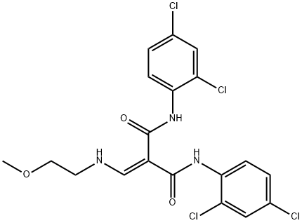 N1,N3-BIS(2,4-DICHLOROPHENYL)-2-([(2-METHOXYETHYL)AMINO]METHYLENE)MALONAMIDE Struktur