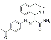 2-(4-ACETYL-PHENYLAZO)-2-[3,3-DIMETHYL-3,4-DIHYDRO-2H-ISOQUINOLIN-(1E)-YLIDENE]-ACETAMIDE Struktur