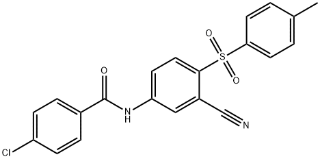 4-CHLORO-N-(3-CYANO-4-[(4-METHYLPHENYL)SULFONYL]PHENYL)BENZENECARBOXAMIDE Struktur