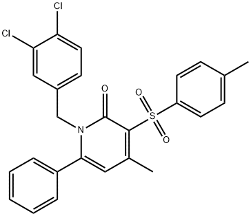 1-(3,4-DICHLOROBENZYL)-4-METHYL-3-[(4-METHYLPHENYL)SULFONYL]-6-PHENYL-2(1H)-PYRIDINONE Struktur