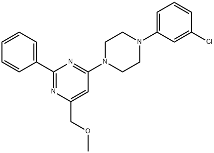 (6-[4-(3-CHLOROPHENYL)PIPERAZINO]-2-PHENYL-4-PYRIMIDINYL)METHYL METHYL ETHER Struktur