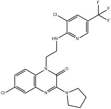 6-CHLORO-1-(2-([3-CHLORO-5-(TRIFLUOROMETHYL)-2-PYRIDINYL]AMINO)ETHYL)-3-(1-PYRROLIDINYL)-2(1H)-QUINOXALINONE Struktur