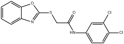 2-BENZOXAZOL-2-YLTHIO-N-(3,4-DICHLOROPHENYL)ETHANAMIDE Struktur