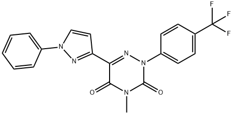 4-METHYL-6-(1-PHENYL-1H-PYRAZOL-3-YL)-2-[4-(TRIFLUOROMETHYL)PHENYL]-1,2,4-TRIAZINE-3,5(2H,4H)-DIONE Struktur