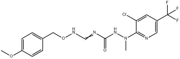 2-[3-CHLORO-5-(TRIFLUOROMETHYL)-2-PYRIDINYL]-N-(([(4-METHOXYBENZYL)OXY]AMINO)METHYLENE)-2-METHYL-1-HYDRAZINECARBOXAMIDE Struktur