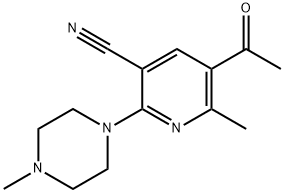 5-ACETYL-6-METHYL-2-(4-METHYLPIPERAZINO)NICOTINONITRILE Struktur