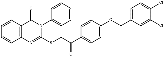 2-[(2-(4-[(3,4-DICHLOROBENZYL)OXY]PHENYL)-2-OXOETHYL)SULFANYL]-3-PHENYL-4(3H)-QUINAZOLINONE Struktur