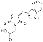 [(5E)-5-(1H-INDOL-3-YLMETHYLENE)-4-OXO-2-THIOXO-1,3-THIAZOLIDIN-3-YL]ACETIC ACID Struktur