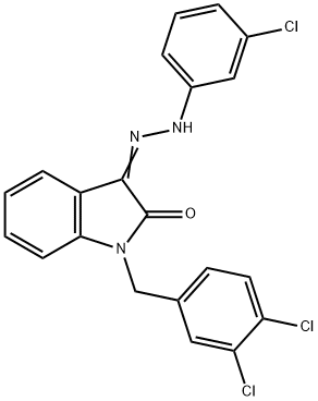 1-(3,4-DICHLOROBENZYL)-1H-INDOLE-2,3-DIONE 3-[N-(3-CHLOROPHENYL)HYDRAZONE] Struktur