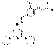 (E)-2-(4-((2-(4,6-DIMORPHOLINO-1,3,5-TRIAZIN-2-YL)HYDRAZONO)METHYL)-2-METHOXYPHENOXY)ACETIC ACID Struktur