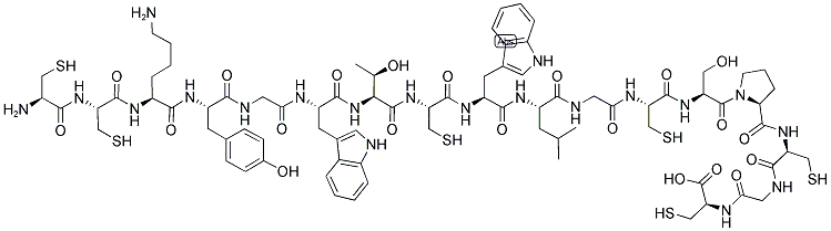 H-CYS-CYS-LYS-TYR-GLY-TRP-THR-CYS-TRP-LEU-GLY-CYS-SER-PRO-CYS-GLY-CYS-OH Struktur
