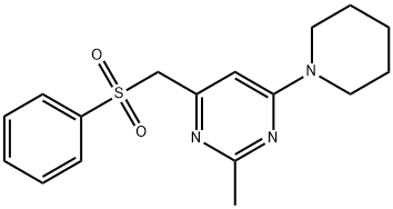 (2-METHYL-6-PIPERIDINO-4-PYRIMIDINYL)METHYL PHENYL SULFONE Struktur